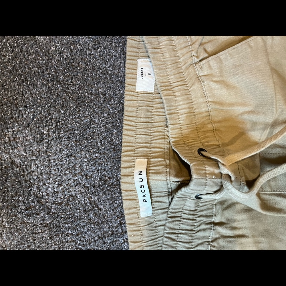 Mens Beige Pacsun Joggers size small - Picture 2 of 3